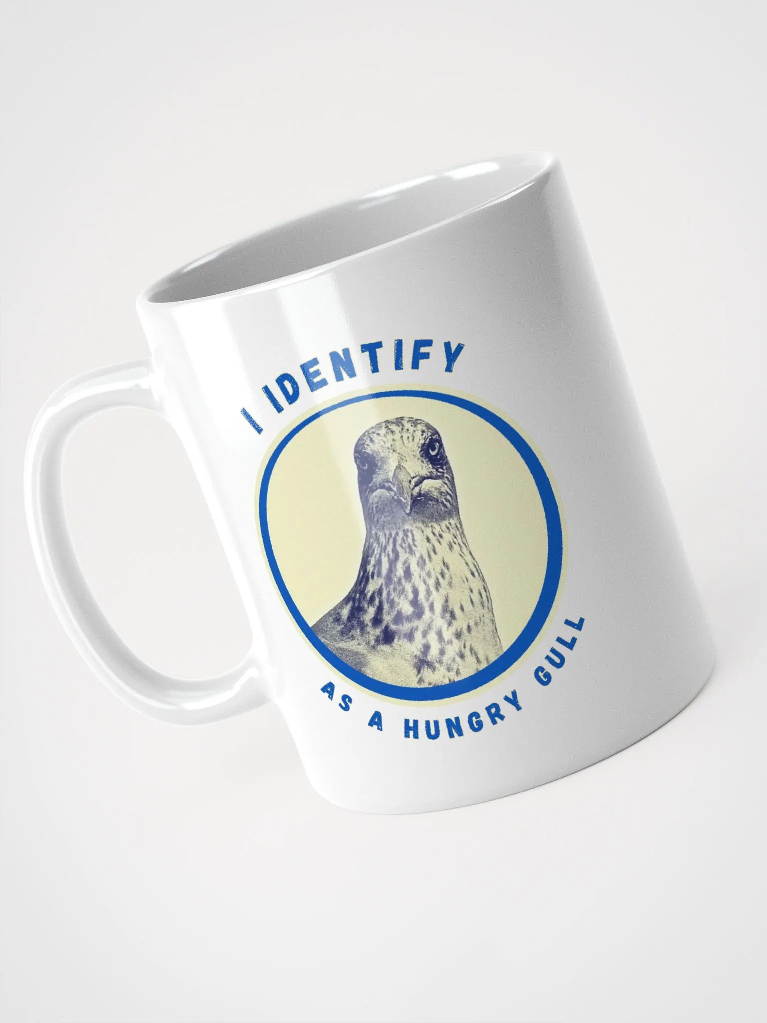 Gavin the Gull - I Identify as a Hungry Gull Glossy White Mug product image (5)