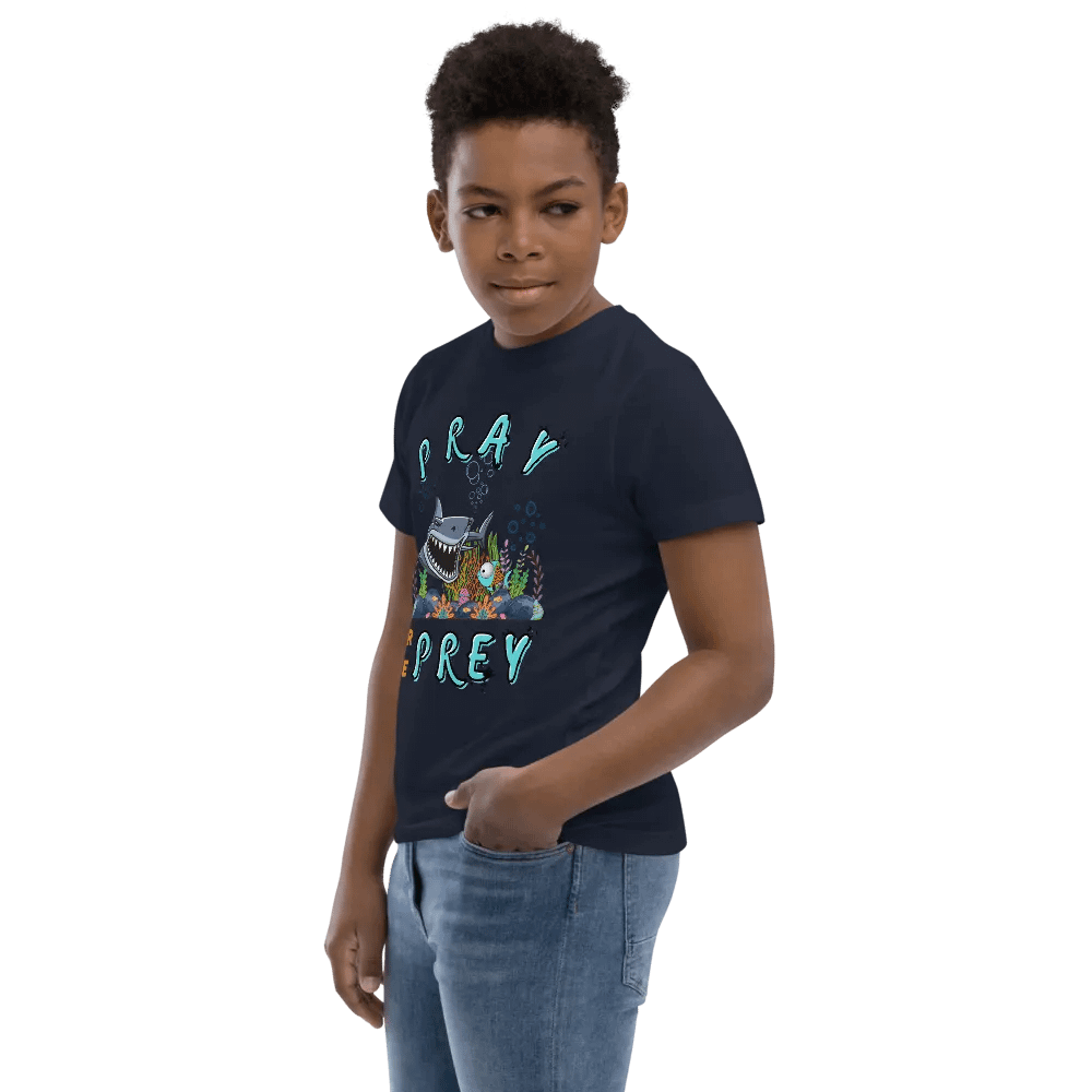 Pray Or Be Prey Funny Christian Kids T-Shirt product image (5)