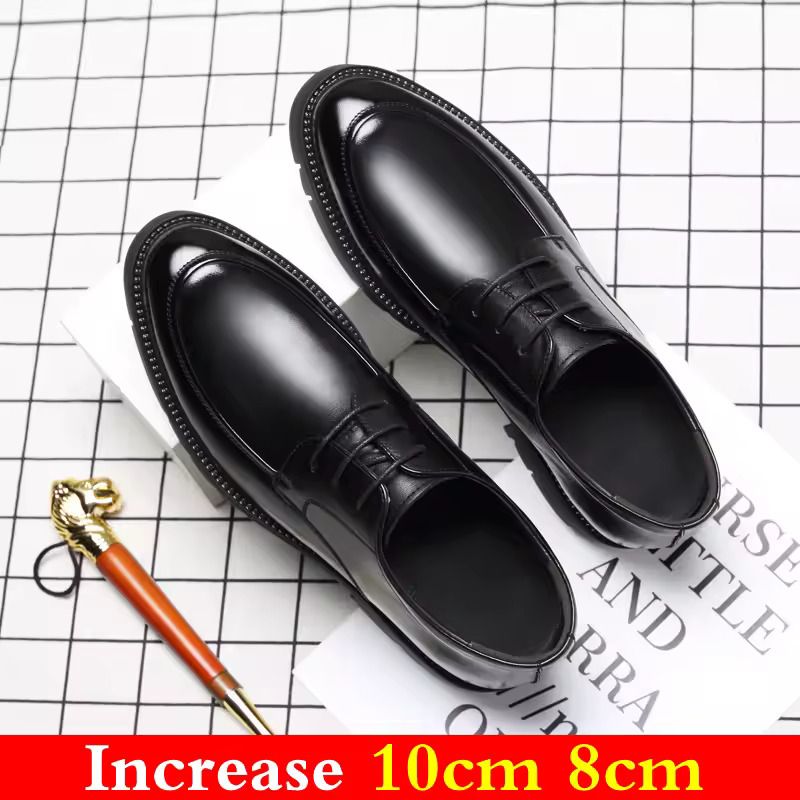 Men's Genuine Leather Elevator Sneakers – Height Increasing Dress Shoes with 8cm/10cm Platform Heels product image (2)