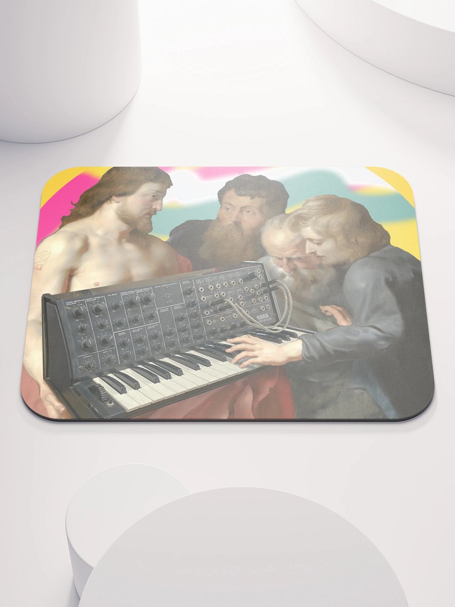 He died for our synths, by Frank Fonik (Japanese Korg MS 20) EDM Techno Classic Mouse Pad product image (3)