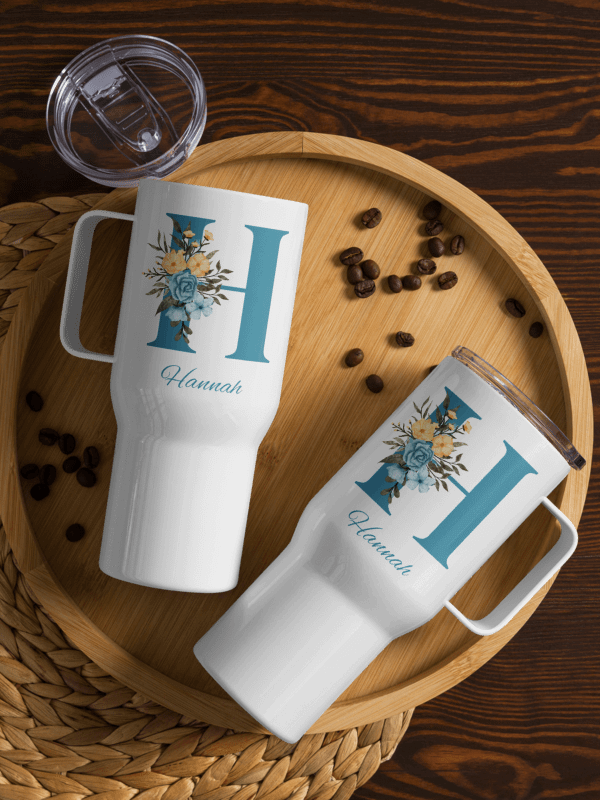 Personalized Floral Monogram Travel Mug – Elegant Custom Gift for Coffee Lovers product image (8)