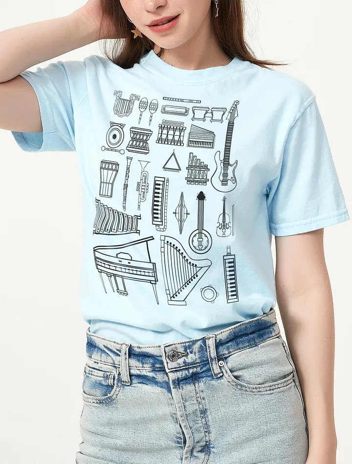 Vintage-Style Musical Instruments T-Shirt | Vintage-Style Shirt for Music Lovers and Musical Instruments Enthusiasts product image (6)
