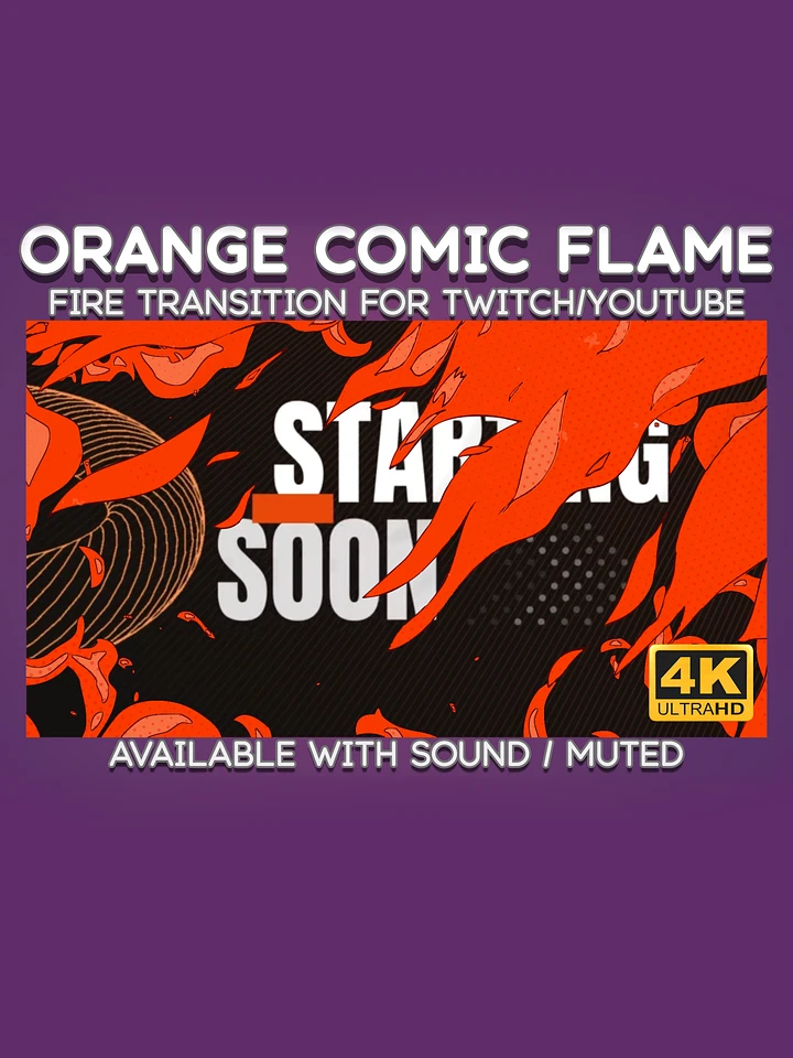 Orange Comic Fire Video Transition - Comic Fire Transition for Twitch Stream and YouTube Video product image (1)