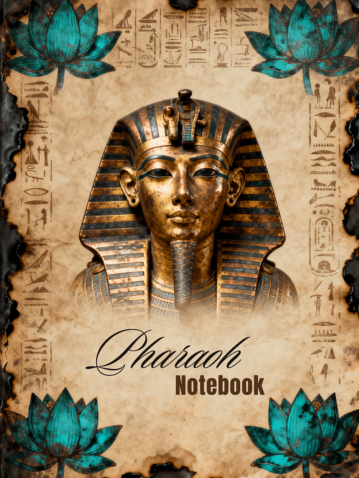 Pharaoh Notebook | Printable Egyptian Journal with 100 Pages | Ancient Egypt Digital Notebook for Writing, Journaling & Tablets product image (1)