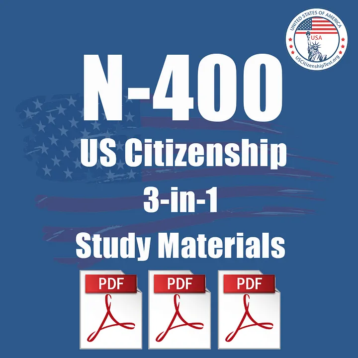 US Citizenship 3-in-1 Study PDFs product image (1)