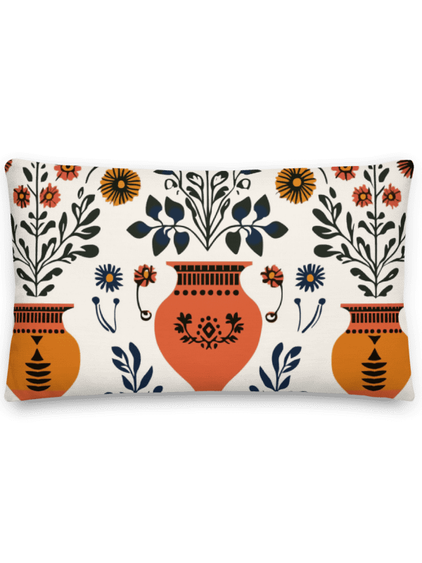 Greek Amphora Bloom: Folk Art Cushion product image (3)