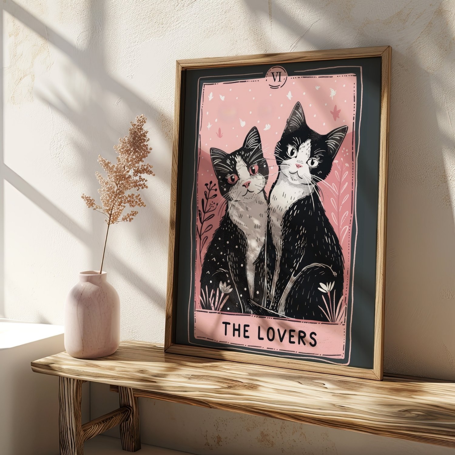 The Lovers Tarot Card Feline Art Print product image (4)
