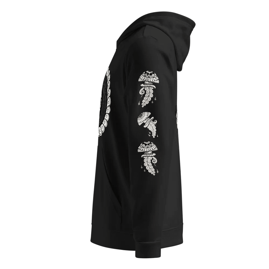 Monochrome Floral Jellyfish Fleece Hoodie product image (5)