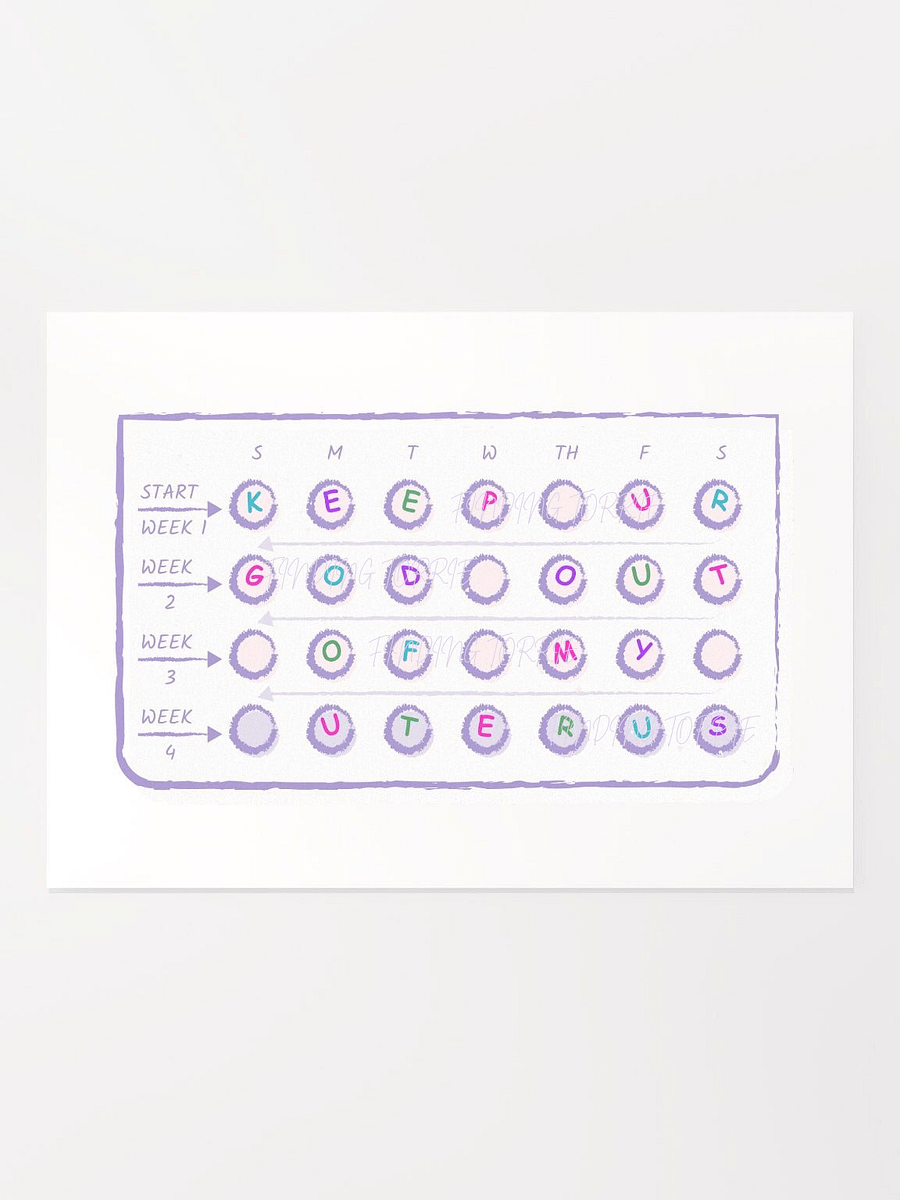 5x7 KEEP UR GOD OUT OF MY UTERUS print product image (1)