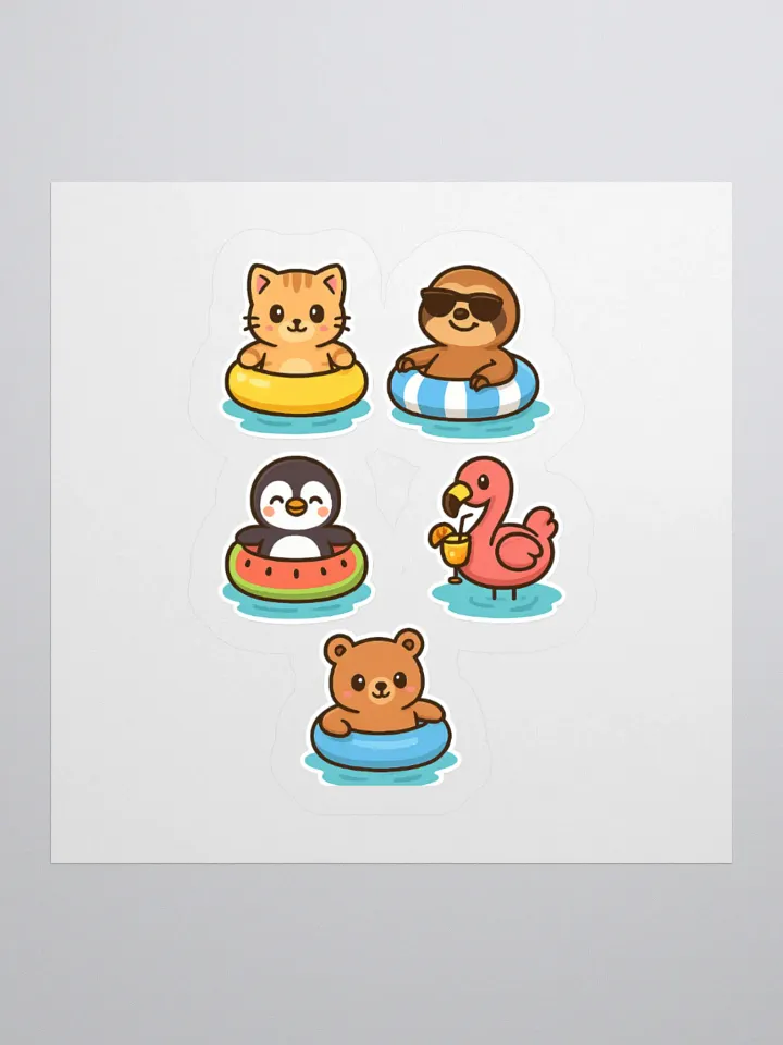 Animal Pool Party Sticker Set product image (1)