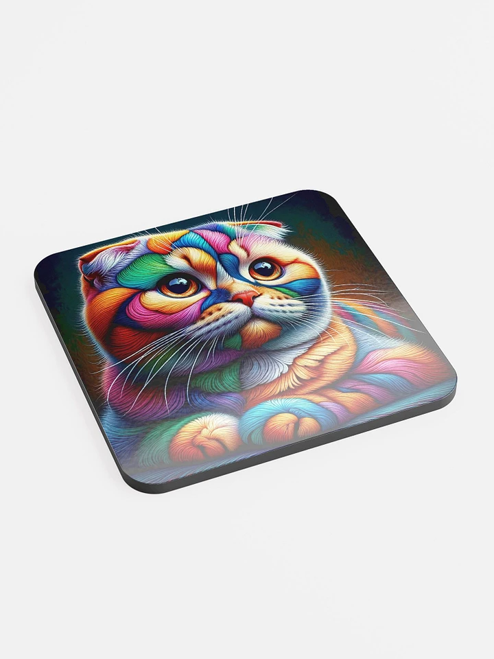 Glossed Cork Coaster: Scottish Fold product image (2)