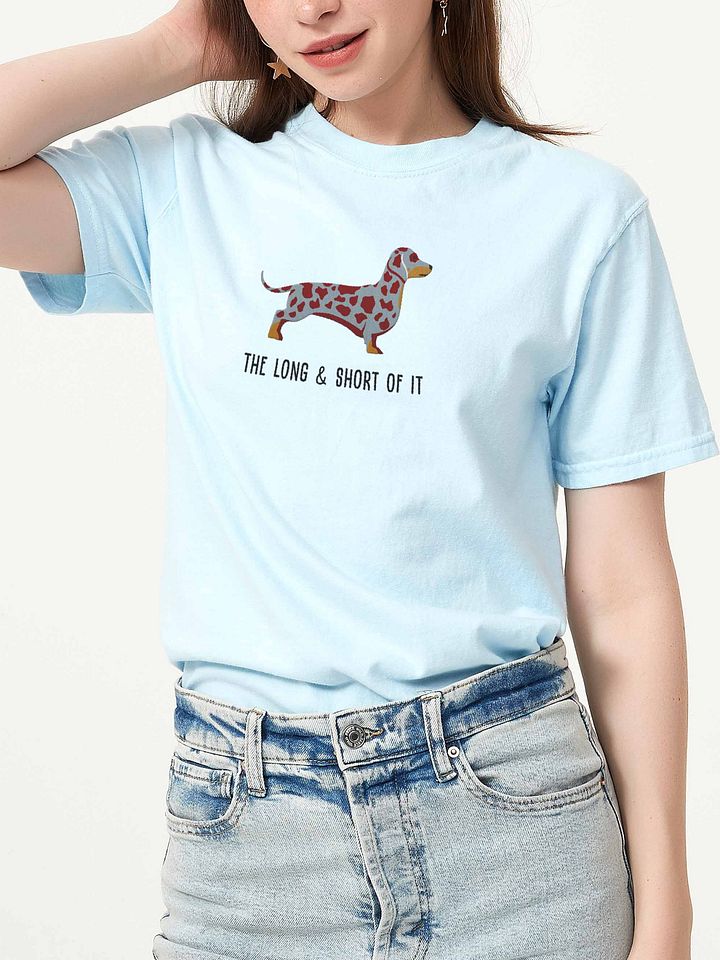 The Long and Short of It T-Shirt(Embroidered) of a Dachshund(Dapple) product image (2)