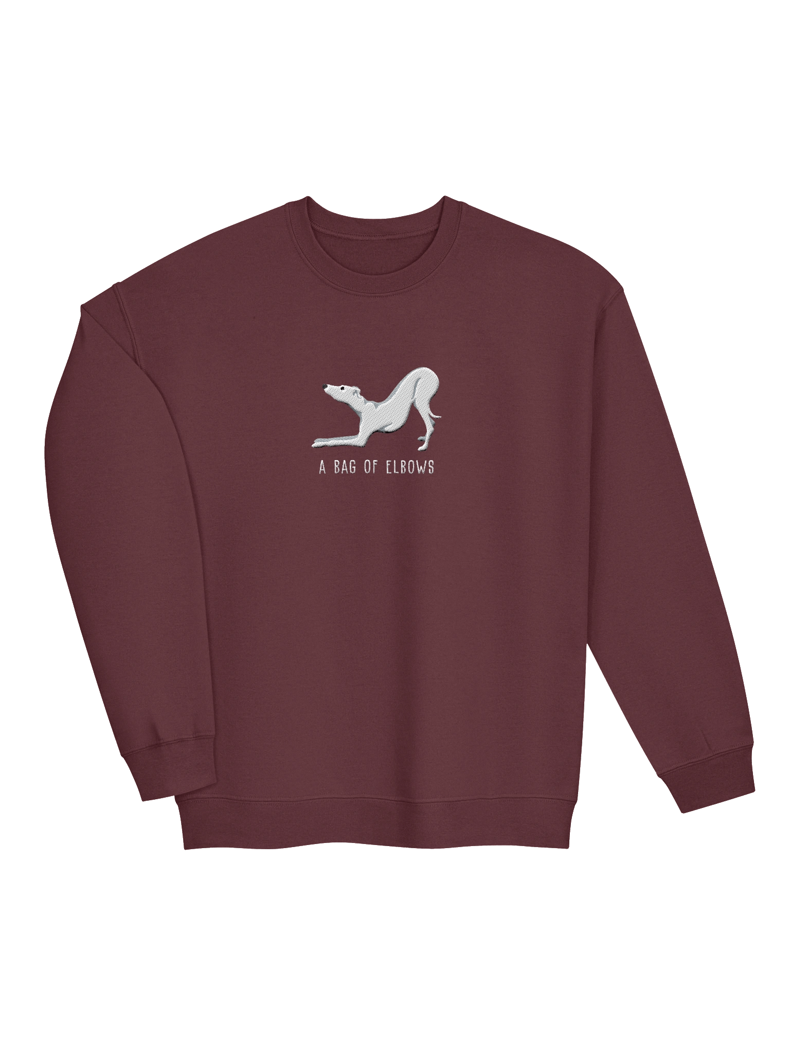 A Bag of Elbows Sweatshirt (Embroidered) of an Italian Greyhound(White) product image (7)