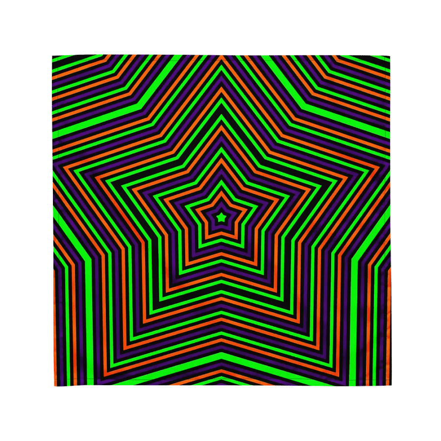 Halloween Star Illusion Bandana, Orange Black Purple Green Weird Accessories product image (2)