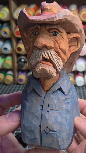 Caricature painting is an entirely different skillset all on its own, outside of carving, or designing.  I'm so thankful for ...