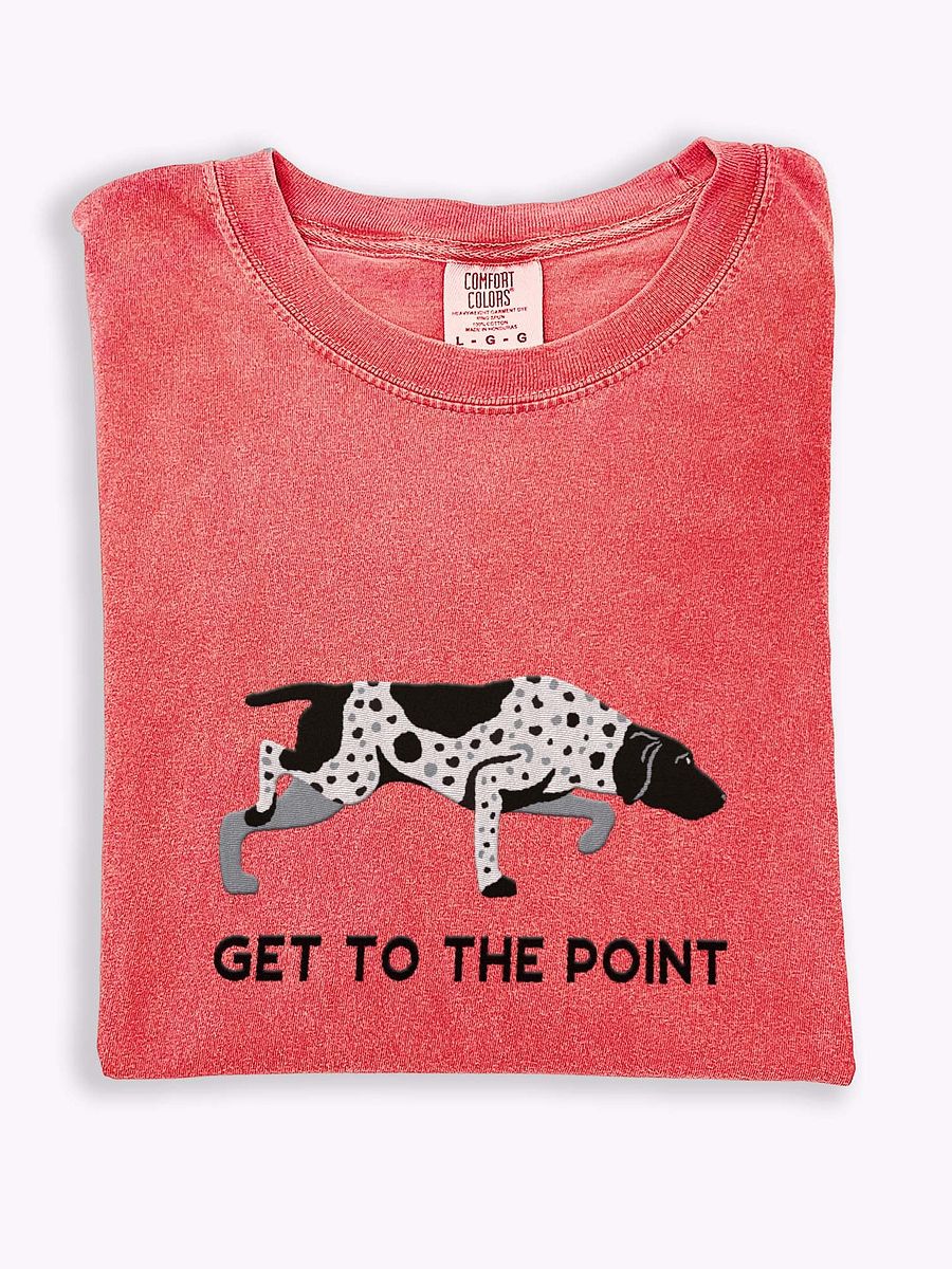 Get to the Point T-Shirt(Embroidered) of a German Shorthaired Pointer(Black Roan) product image (1)