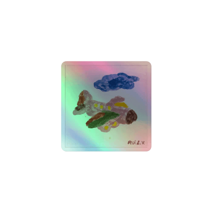 Kid Airplane (Kiss-Cut Holographic Sticker Sheet) product image (1)