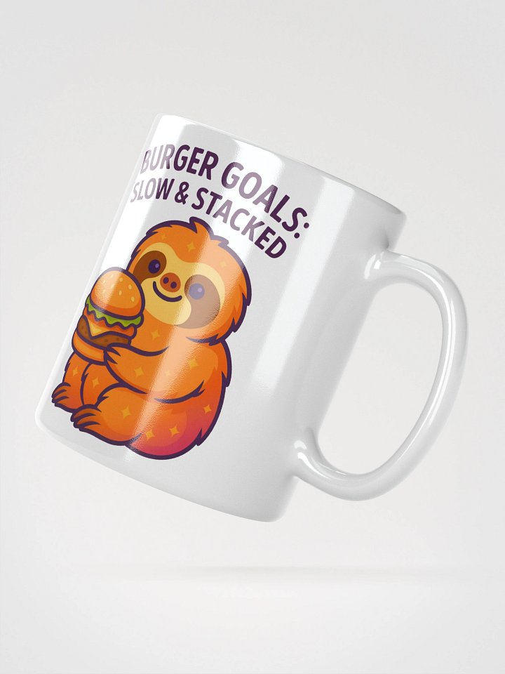 Burger Goals Sloth Mug – Funny Burger Coffee Cup for Foodies & Slow Mornings product image (2)
