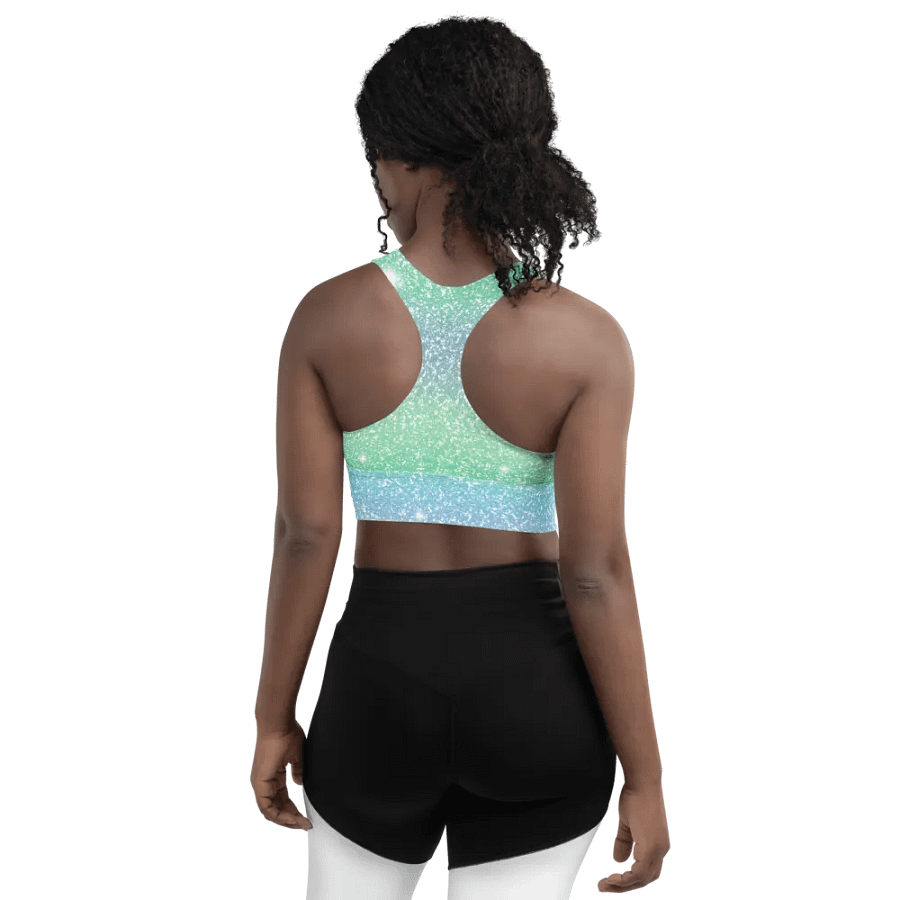 Glitter Unicorn Texture Design Longline Sports Bra - 7 product image (5)