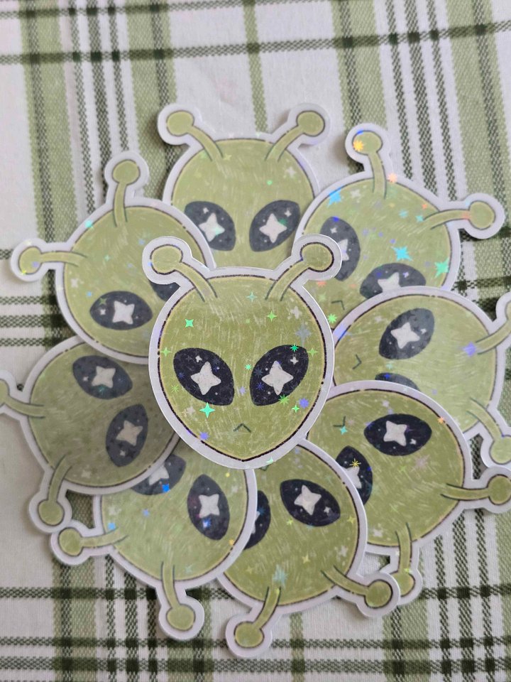 Green Holo Alien Sticker product image (1)