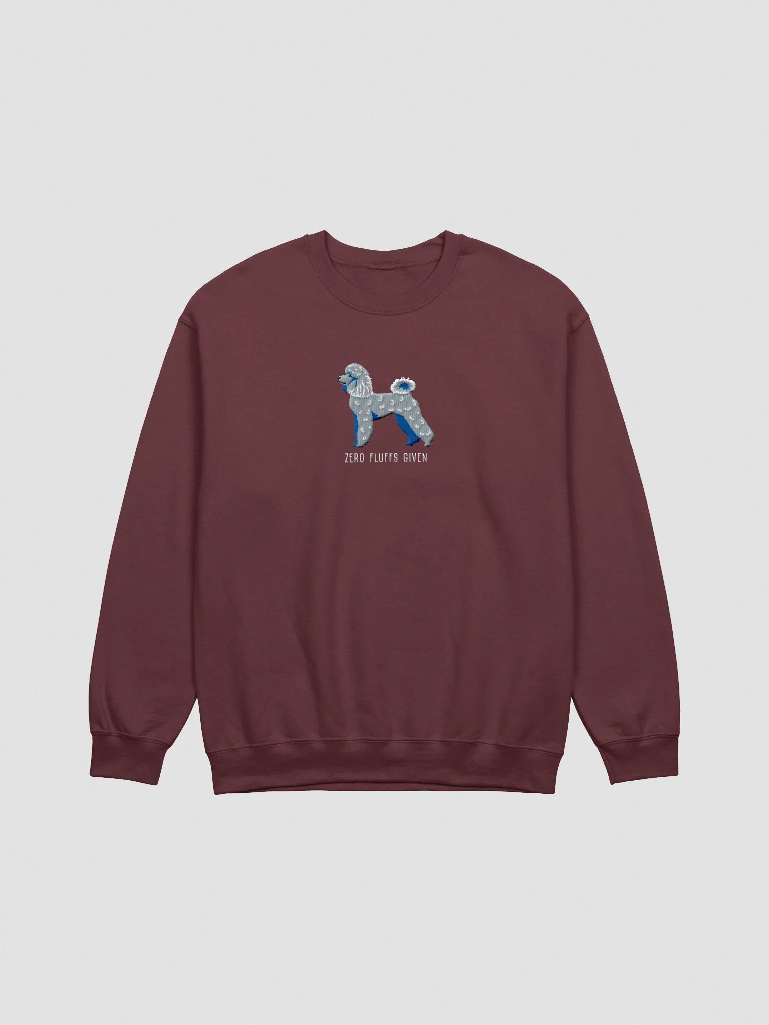 Zero Fluffs Given Sweatshirt (Embroidered) of a Mini Poodle(Blue) product image (3)