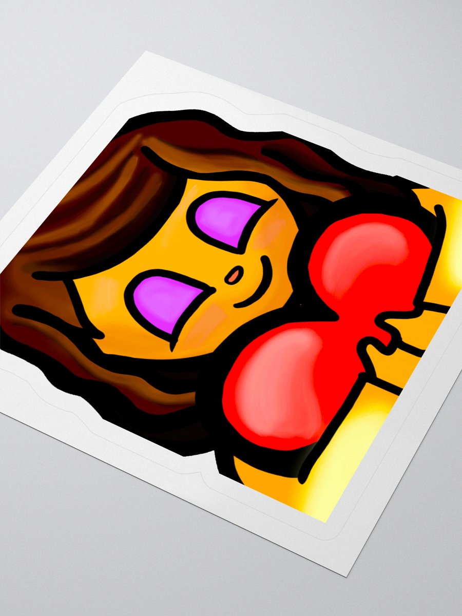 Girl Holding Heart Vinyl Stickers (3" x 3") product image (3)