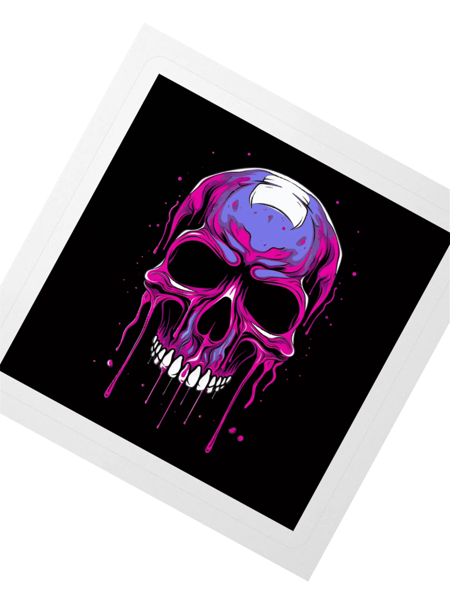 Single Creepy Skull Logo Sticker product image (2)