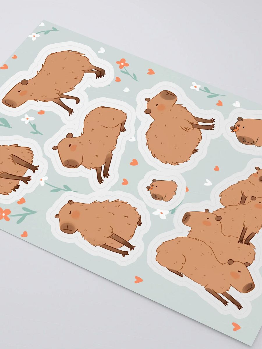 Whimsical Capybara Collection Sticker Sheet product image (3)