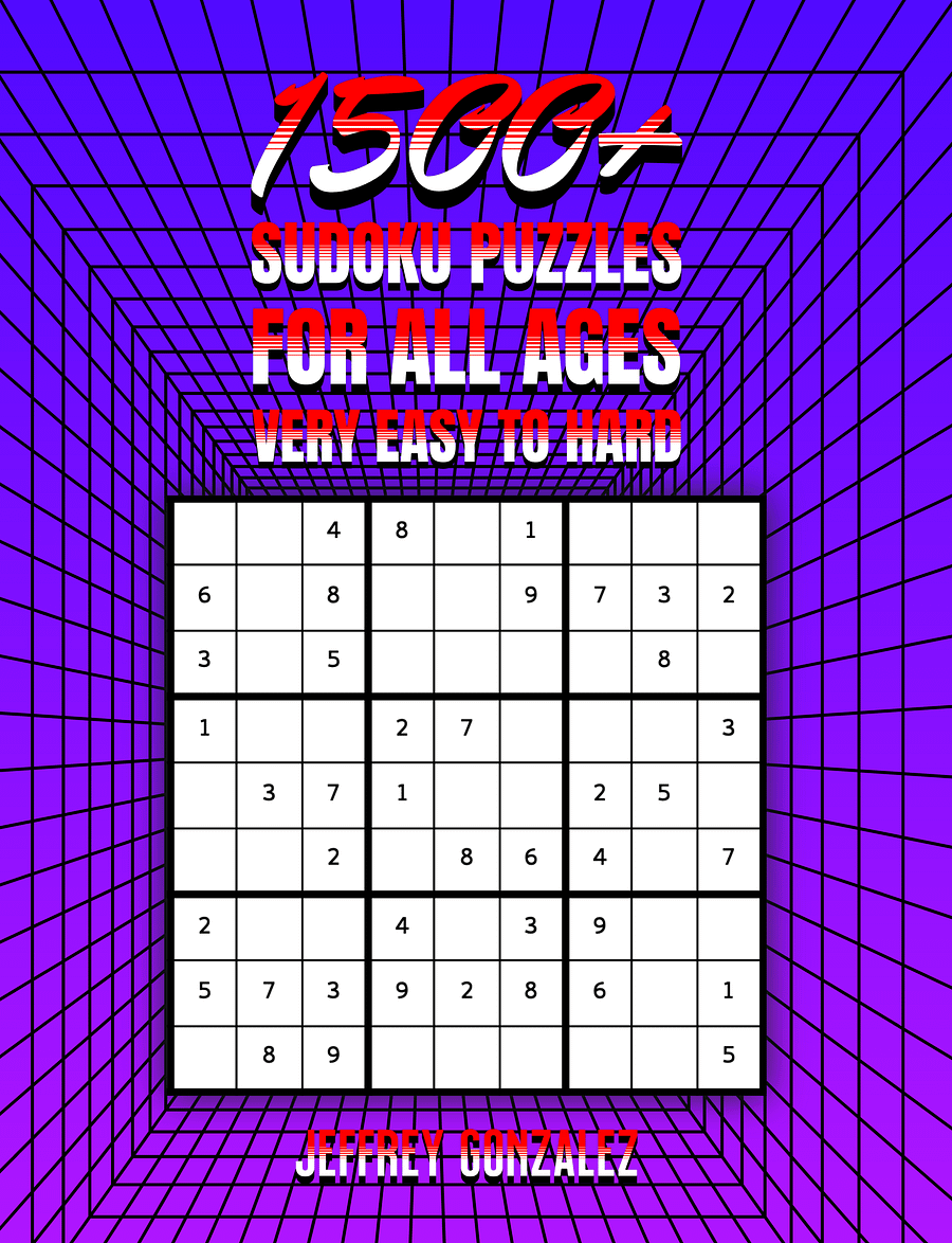 1500+ Sudoku Puzzles for All Ages: Very Easy to Hard - Printable E-Book PDF product image (1)