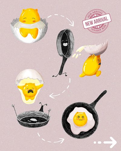 Keggs just wants to live his best shell life 🥚 but Mr. Frying Pan has other plans 🍳
This new sticker sheet captures their (ve...