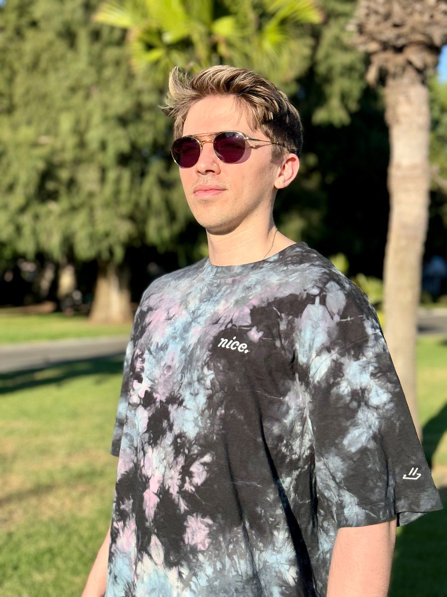 Nice. Embroidered Tie Dye Tee (Milky Way) product image (12)