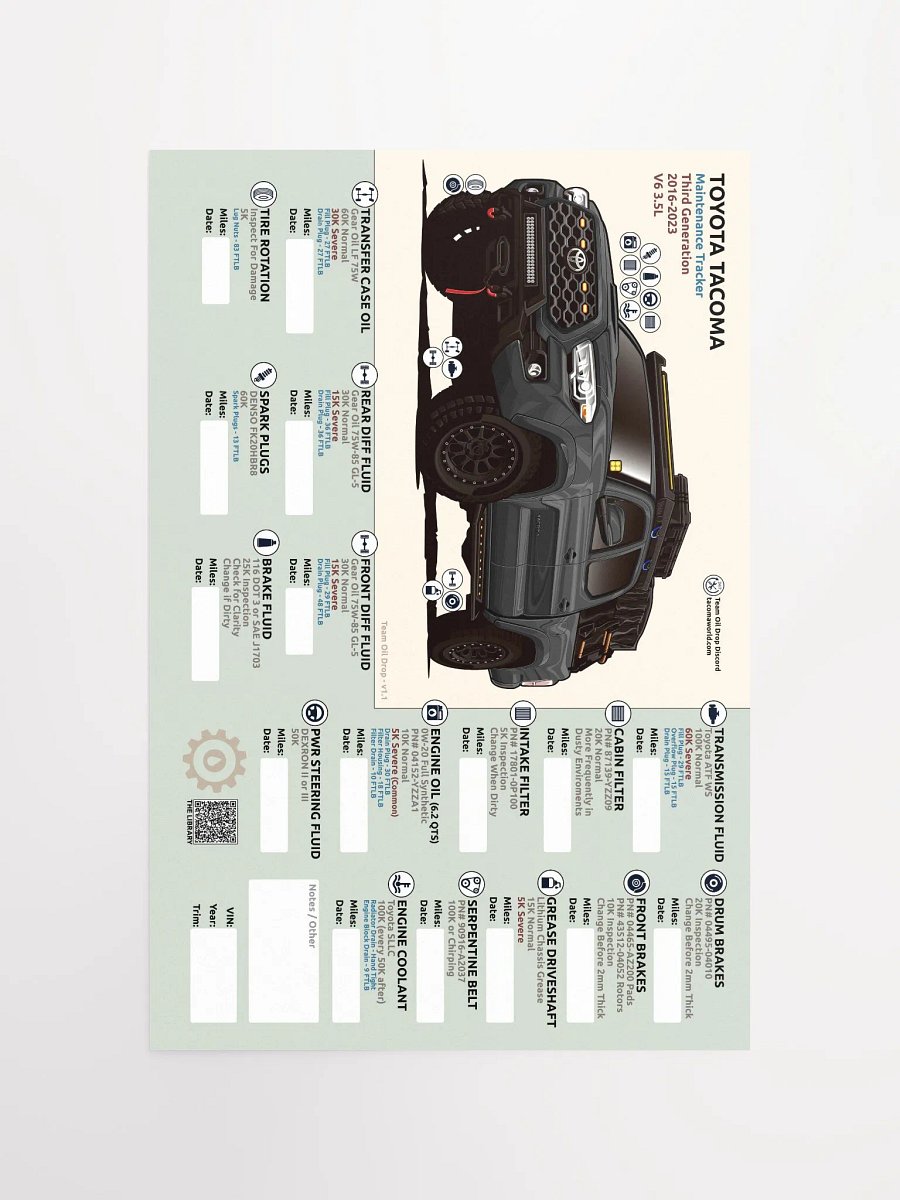 3rd Gen Maintenance Tracker v1.1 - Black product image (5)