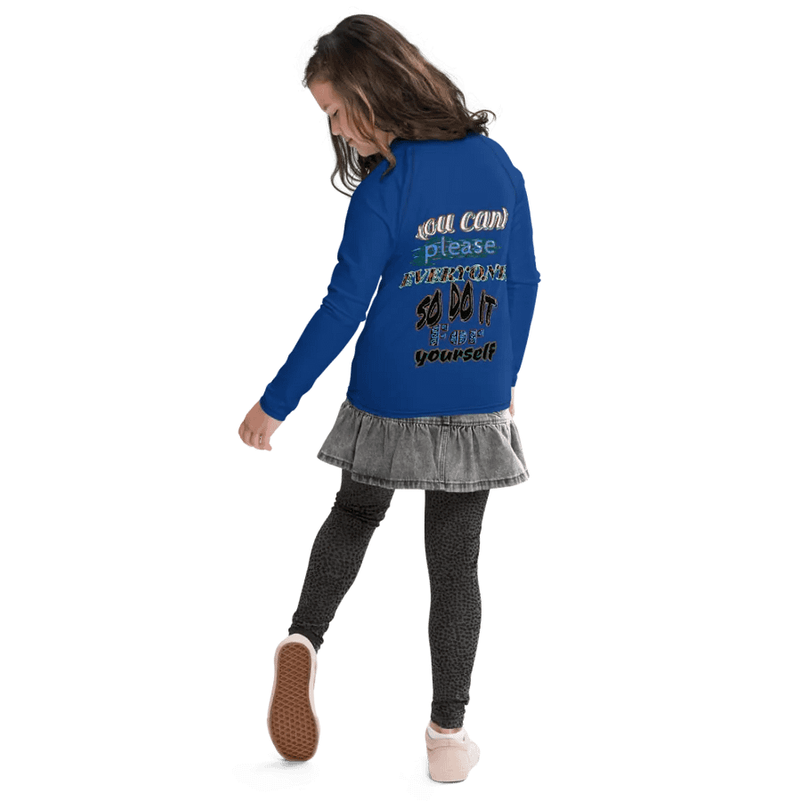 You Cant Please Everyone, So Do It For Yourself - Dark Cerulean - Youth Rash Guard product image (10)