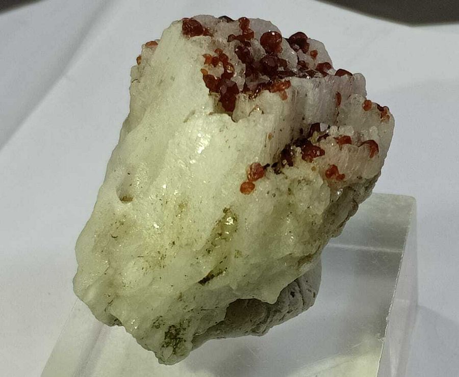 GARNET SPECIMEN ORANGE BROWN COMBINED WITH BLACK TOURMALINE AND ALBITE, 50 GRAM product image (4)