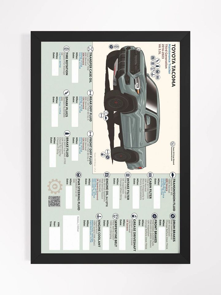 3RD GEN MAINTENANCE TRACKER V1.2 - Lunar (FRAMED) product image (2)