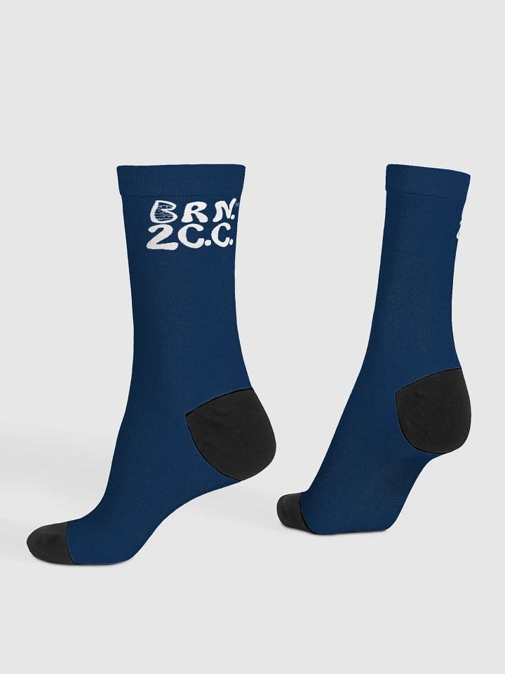 Salty Soles Crew Socks | BRN.2C.C.™ Edition | White Logo on Navy product image (1)
