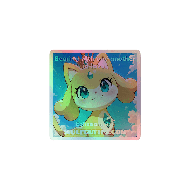 Bible Cuties Serena - Bearing with one another in love Holographic Sticker product image (1)