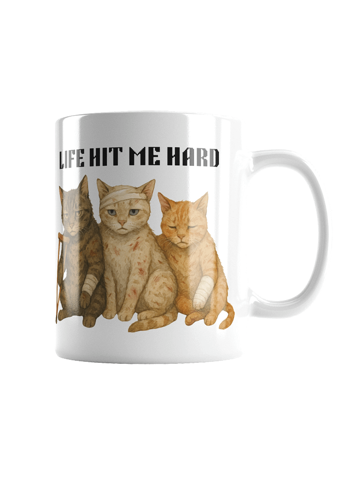 Life Hit Me Hard – Fight Back Cat Mug product image (2)