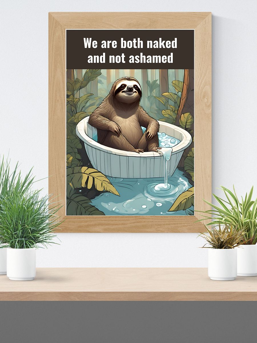 Sloth Enjoying Bubble Bath Bathroom Downloadable Wall Art product image (7)