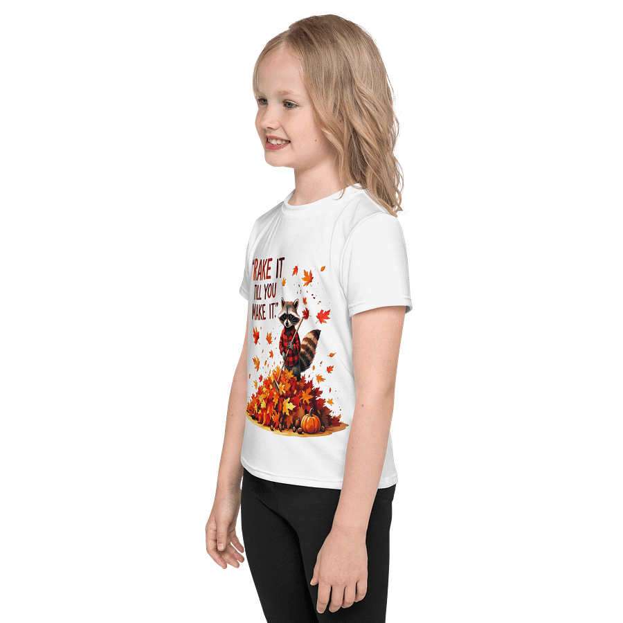 Kids Crew Neck T-Shirt Raccoon Autumn Vibes product image (3)