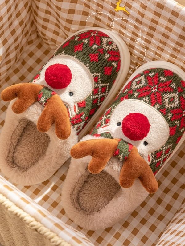 Cute Christmas Plush Slippers Winter Fashion product image (5)