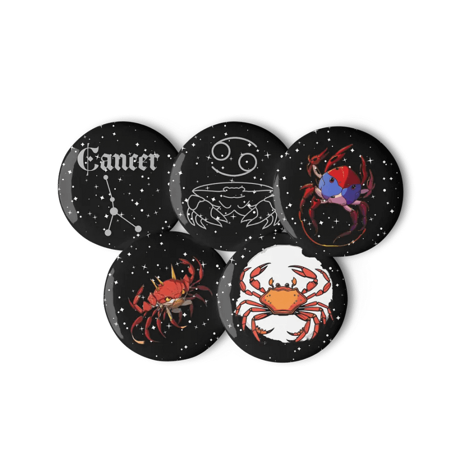 Cosmic Crab Pin Buttons Set product image (6)