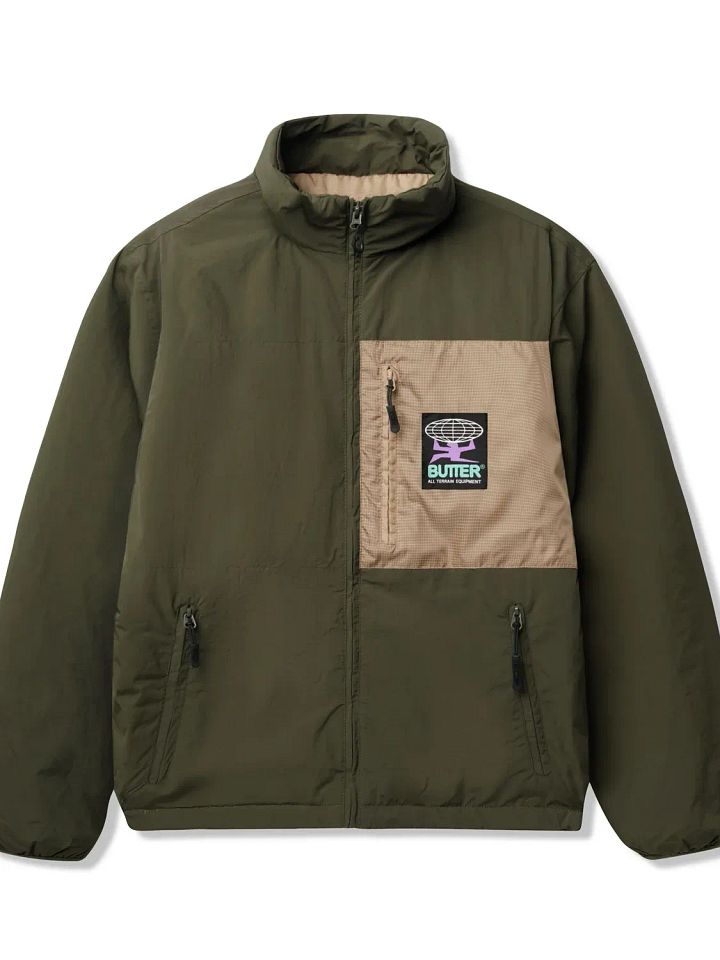 Dark Olive Terrain Puffer Jacket product image (1)