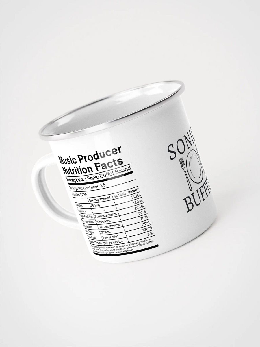 "Music Producer Nutrition Facts" Enamel Coffee Mug product image (4)
