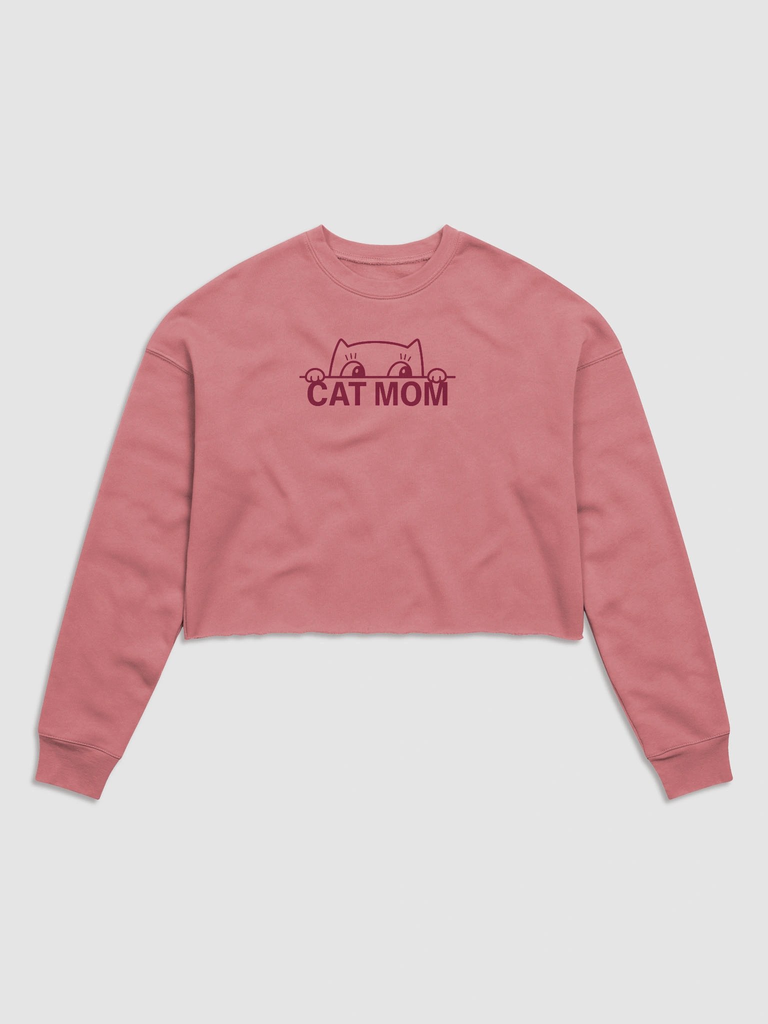 Funny Cat Mom Crop Top – Playful Peeking Kitty Pet Lover Shirt product image (1)