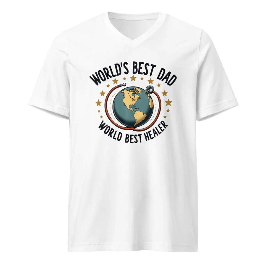 Globally Best Dad Healer V-Neck Tee product image (1)