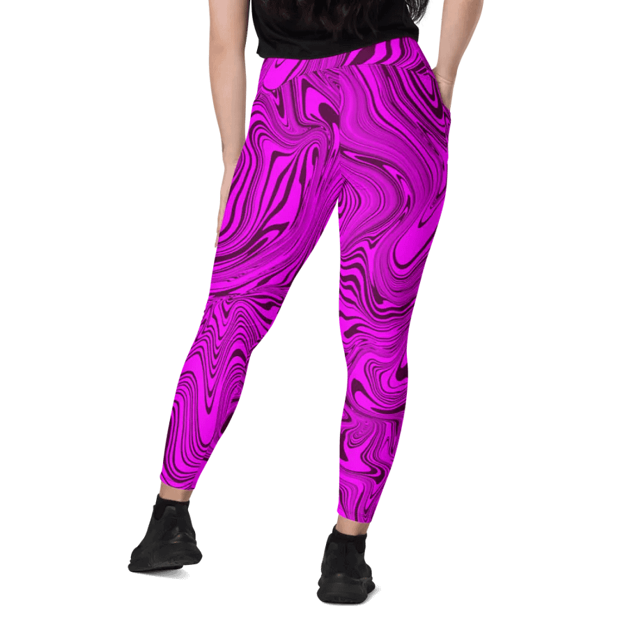 Leggings with Pockets - Abstract Purple Swirls product image (12)