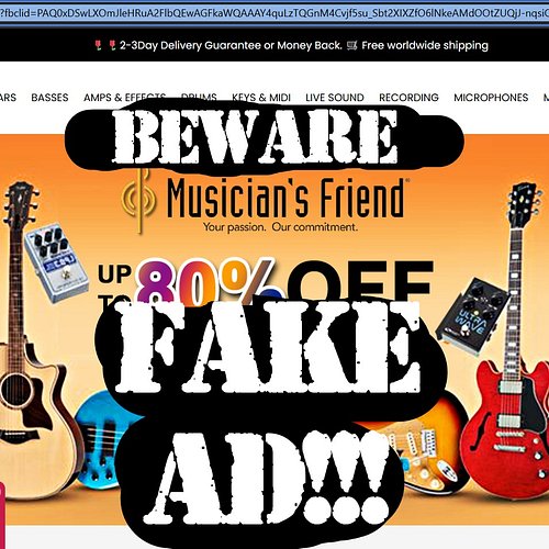 CAUTION DONT TRUST ADS ON @INSTAGRAM I CAME ACROSS FAKE ADS FOR both @guitarcenter and @musiciansfriend 
>>>PLEASE SHARE THIS...