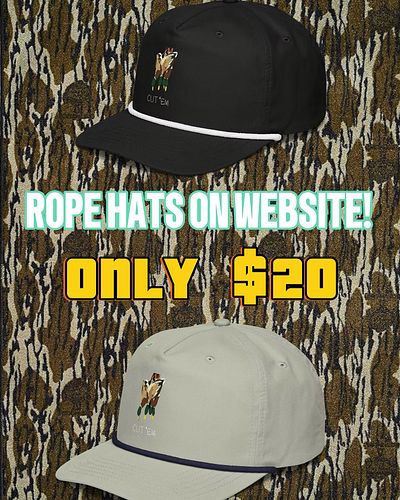 NEW ROPE HATS OUT ON MERCH WEBSITE FOR ONLY $20! Visit elicrawfordoutdoors.com (FIRST LINK IN BIO)