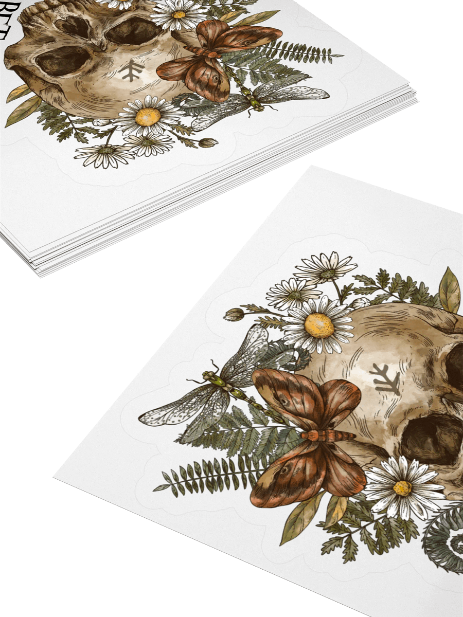 Between the Birches Cottage Core Skull Kiss-Cut Sticker product image (4)